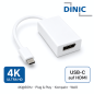 Preview: DINIC Adapter USB 3.2 Typ C Stecker/DisplayPort Buchse 4k bei 60Hz, weiß, DINIC Blister