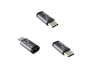Preview: DINIC Adapter, USB C Stecker auf Micro  Buchse, 3 Stück Alu, space grey