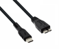 Preview: Kabel USB C auf USB 3.0 micro B, schwarz, DINIC Polybag, 0,50m