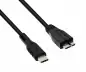 Preview: Kabel USB C auf USB 3.0 micro B, schwarz, DINIC Polybag, 0,50m