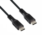 Preview: DINIC USB Typ C auf C Ladekabel, 2x USB Typ C Stecker, 60W, 3A, OD: 4.5mm, schwarz, 3m