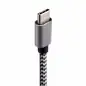 Preview: DINIC USB Typ C auf A Ladekabel, HQ Alu Stecker, 5V, 3A, Nylon Kabel, Space Grey, 1,00m