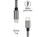 Preview: DINIC USB Typ C auf C Ladekabel, HQ Alu Stecker, 60w, Nylon Kabel, Space Grey, 0,5m