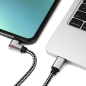 Preview: DINIC USB-C auf C 90° Ladekabel, HQ Alu Stecker, 60w, Nylon Kabel, Space Grey, Aktionsbox, 0,50m
