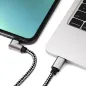Preview: DINIC USB-C auf C 90° Ladekabel, HQ Alu Stecker, 60w, Nylon Kabel, Space Grey, Aktionsbox, 1,00m