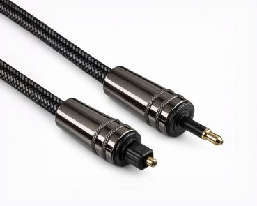 DINIC Premium Toslink Kabel St. auf mini Toslink St., 2m, Dubai Range, schwarz