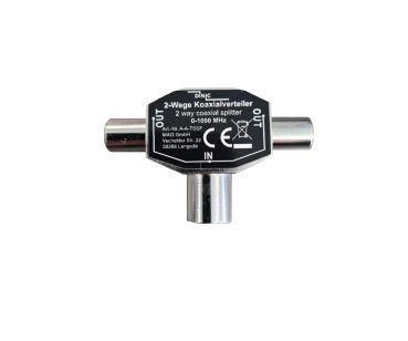 DINIC 2x Koaxial-Stecker auf Koaxial-Kupplung 2 TV-Geräte auf 1 Antennendose, Metall