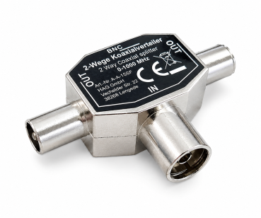 DINIC 2x Koaxial-Stecker auf Koaxial-Kupplung 2 TV-Geräte auf 1 Antennendose, Metall