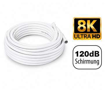 DINIC Premium Koaxial TV / SAT Verlegekabel, 120dB, 4k, Rolle 25m
