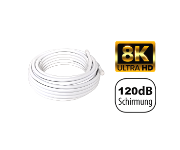 DINIC Premium Koaxial TV / SAT Verlegekabel, 120dB, 4k, Rolle 25m