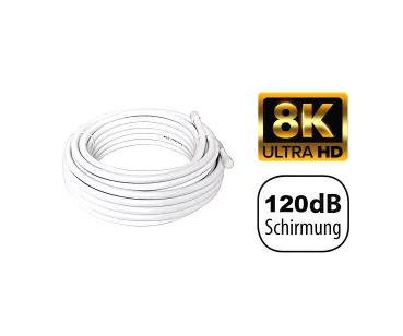 DINIC Premium Koaxial TV / SAT Verlegekabel, 120dB, 4k, Rolle 25m