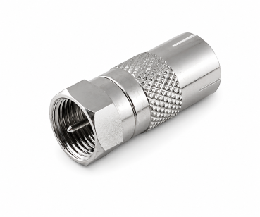 Adapter F-Stecker auf Koax-Kupplung, SAT Stecker auf ANT Kupplung, Vollmetall