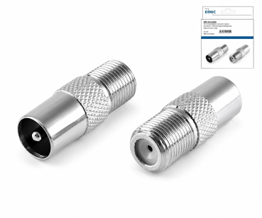 Adapter IEC Stecker auf F-Buchse, ANT-Stecker auf SAT Buchse, Vollmetall