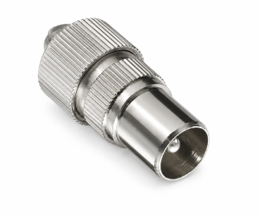 DINIC Koaxial Stecker 9,5mm mit Schraubanschluss Metallausführung für Koaxialkabel 4,5 - 7,5mm