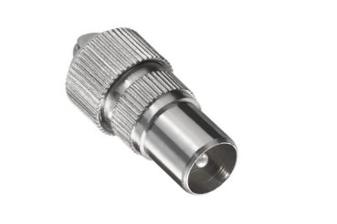 DINIC Koaxial Stecker 9,5mm mit Schraubanschluss Metallausführung  für Koaxialkabel 4,5 - 7,5mm