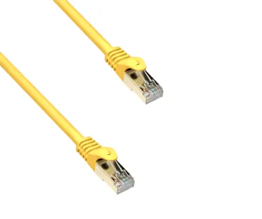 DINIC Cat.7 Premium Patchkabel 10 GB LAN / DSL Netzwerk, LSZH, PiMF/S-FTP Kabel, gelb, 2m