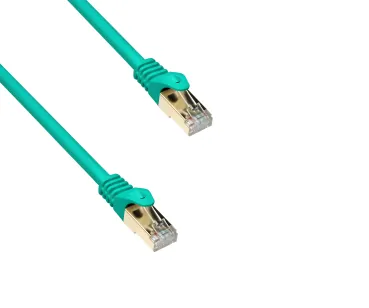 DINIC Cat.7 Premium Patchkabel 10 GB LAN / DSL Netzwerk, LSZH, PiMF/S-FTP Kabel, grün, 0,50m