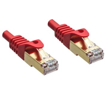 DINIC Cat.7 Premium Patchkabel 10 GB LAN / DSL Netzwerk, LSZH, PiMF/S-FTP Kabel, rot