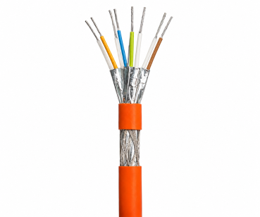 DINIC Cat.7 Netzwerk-Installationskabel, PiMF, LAN Kabel, orange, 500m