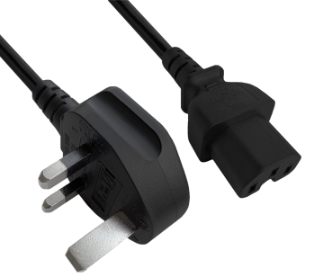 DINIC Netzkabel England UK Typ G auf C15, 1mm², schwarz, 1,80m