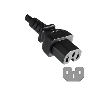 DINIC Netzkabel England UK Typ G auf C15, 1mm², schwarz, 1,80m