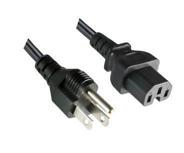 DINIC Netzkabel für Amerika USA Typ B auf C15, Warmgerätestecker, schwarz, 1,8m