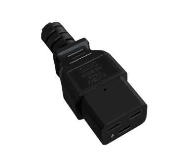 DINIC Netzkabel Schukostecker E+F 90° auf C19 für 16A,
