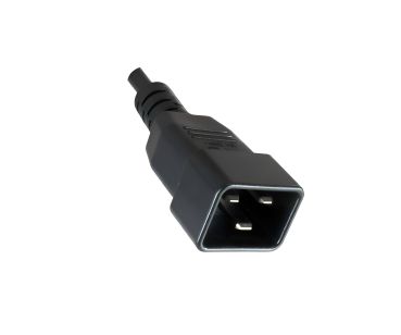 DINIC Kaltgeräte-Verlängerung C13 Stecker auf C20 Buchse, VDE, 1mm², schwarz, 5m