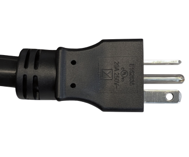 DINIC Netzkabel Amerika NEMA 6-20P auf C19, USA STOW AWG 12, 20A, schwarz, 1.80m
