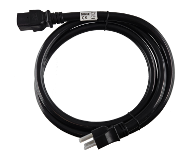 DINIC Netzkabel Amerika NEMA 6-20P auf C19, USA STOW AWG 12, 20A, schwarz, 1.80m