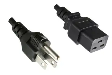 DINIC Netzkabel für Amerika USA Typ B auf C19, UL, schwarz, 1.80m