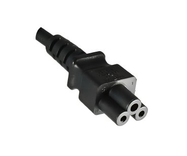 DINIC Netzkabel, Schutzkontaktstecker auf C5 Kleeblatt-Stecker, schwarz, 1m