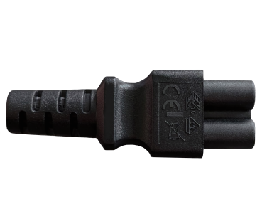 DINIC Netzkabel, Schutzkontaktstecker auf C5 Kleeblatt-Stecker, schwarz, 3m