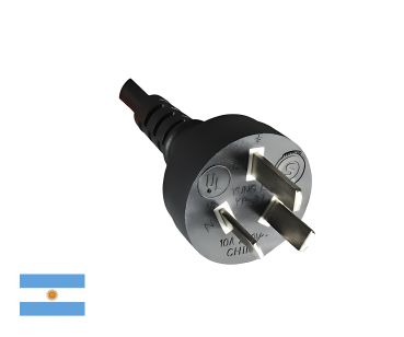 DINIC Netzkabel Argentinien Typ I auf C5, 0,75mm², schwarz, 1,8m