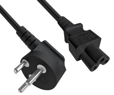 DINIC Stromkabel, Netzkabel für Dänemark Typ K auf C5, DK, schwarz, 1,8m