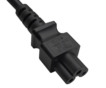 DINIC Netzkabel Israel Typ H auf C5, 0,75mm², 1,8m ISR 3pin/IEC 60320-C5, SII, schwarz