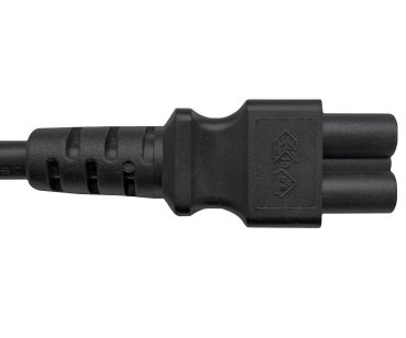 DINIC Netzkabel Israel Typ H auf C5, 0,75mm², 1,8m ISR 3pin/IEC 60320-C5, SII, schwarz