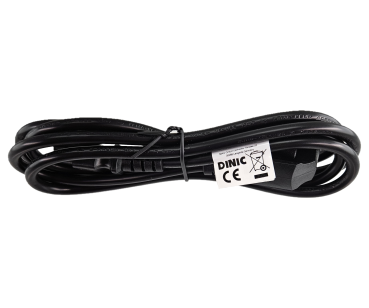 DINIC Netzkabel Israel Typ H auf C5, 0,75mm², 1,8m ISR 3pin/IEC 60320-C5, SII, schwarz