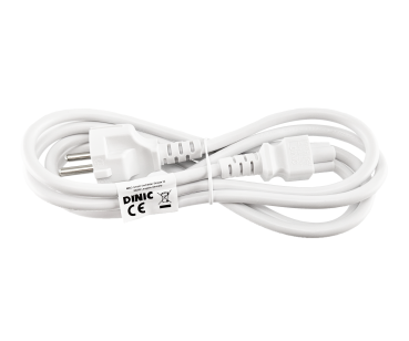 DINIC Netzkabel Schutzkontaktstecker auf C5, weiß, 1,80m