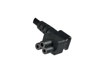 DINIC Netzkabel Schweiz Typ J auf C5 gewinkelt, schwarz 3m