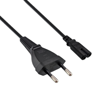 DINIC Stromkabel, Netzkabel Euro-Stecker auf C7, 2-pin Euro-8, 0.50m