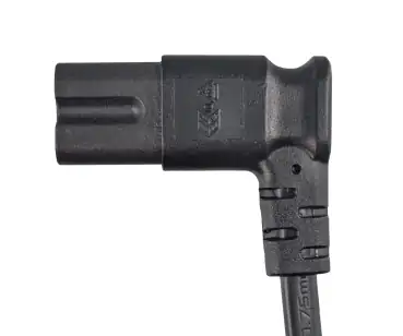 DINIC Netzkabel Eurostecker auf C7, 90 Grad seitwärts gewinkelt, 2m