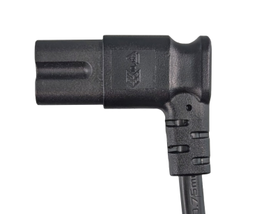 DINIC Netzkabel Eurostecker auf C7, 90 Grad seitwärts gewinkelt, 3m