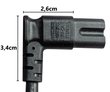 DINIC Netzkabel Australien Typ I auf C7 90°, 0,75mm², AUS 2pin Typ I, SAA, schwarz, 1.8m