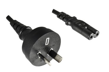 DINIC Netzkabel Australien Typ I auf C7, SAA, 0,75mm², schwarz, 1,8m