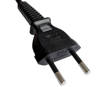DINIC Netzkabel, Stromkabel für Brasilien Typ C auf C7 2pin, 0,75mm², schwarz, 1,8m