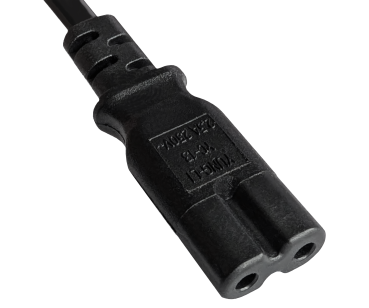 DINIC Netzkabel, Stromkabel für Brasilien Typ C auf C7 2pin, 0,75mm², schwarz, 1,8m