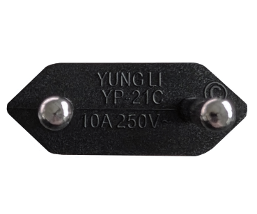DINIC Netzkabel, Stromkabel für Brasilien Typ C auf C7 2pin, 0,75mm², schwarz, 1,8m
