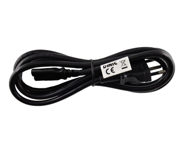DINIC Netzkabel, Stromkabel für Brasilien Typ C auf C7 2pin, 0,75mm², schwarz, 1,8m
