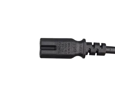 DINIC Netzkabel 2-Pin Verlängerung, C7 auf C8, VDE, schwarz, 2m